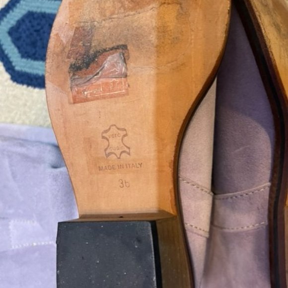 Vintage late 1990's / Y2K lavender / lilac suede western boots - Size 6 - Picture 8 of 16